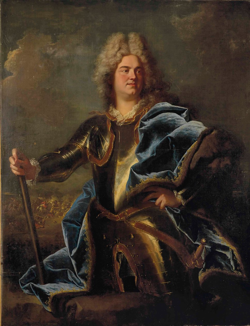Portret mężczyzny, tradycyjnie identyfikowanego jako Claude Louis Hector, duc de Villars (1653-1734) autorstwa Hyacinthe Rigaud
