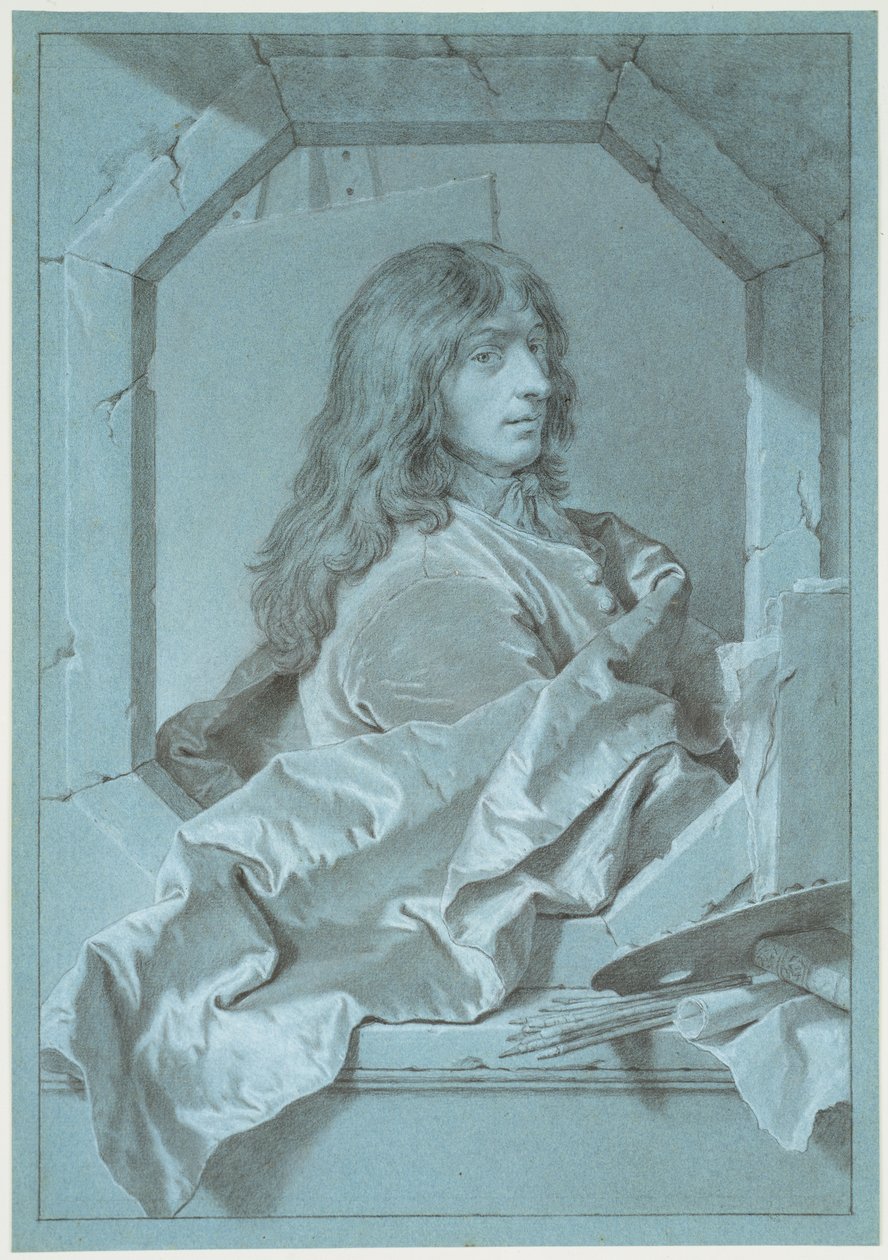 Portret malarza Sébastiena Bourdona autorstwa Hyacinthe Rigaud