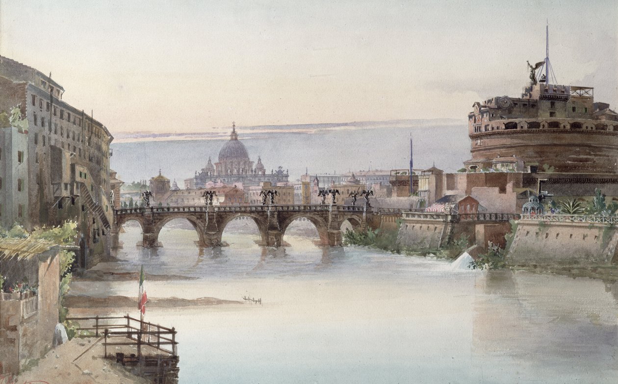 Widok na Rzym, 1860 (wc) autorstwa I. Martin