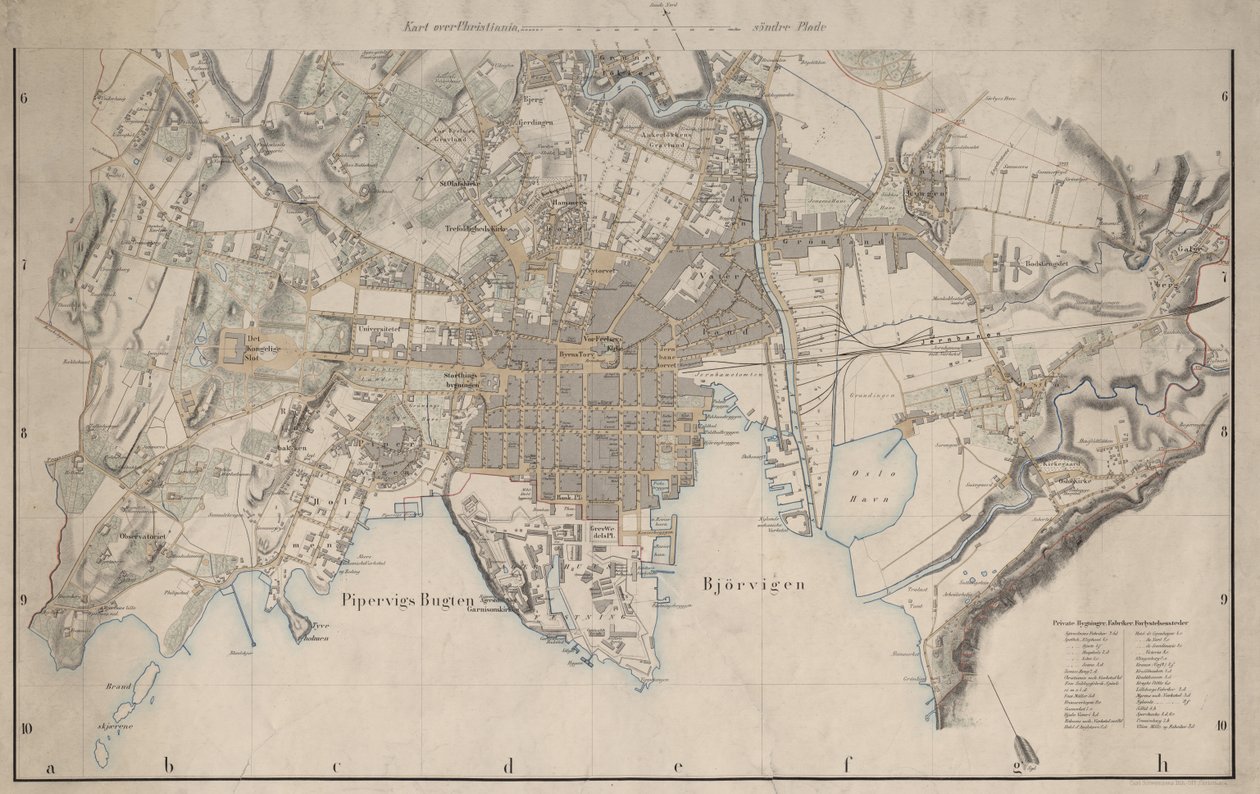 Mapa została opublikowana w (1861 r.) i przedstawia Christiania autorstwa I.W.G. Næser