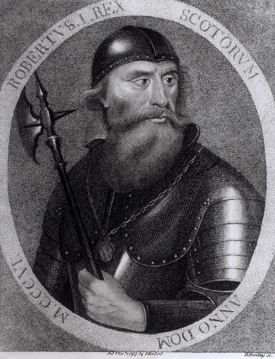 Portret króla Roberta I Szkockiego (1274-1329) rytowany przez E.Hardinga, 1 listopada 1797 autorstwa I Herbert