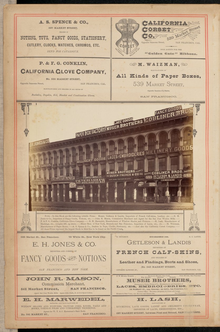 [Budynek przy Market Street, San Francisco]. autorstwa I. W. Taber