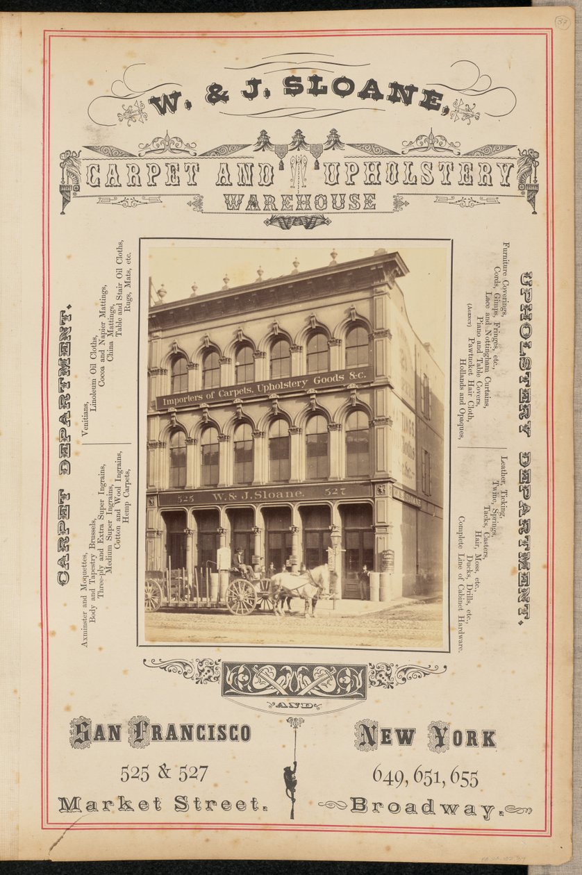 [W. and J. Sloane Carpet and Upholstery Warehouse, San Francisco]. autorstwa I. W. Taber