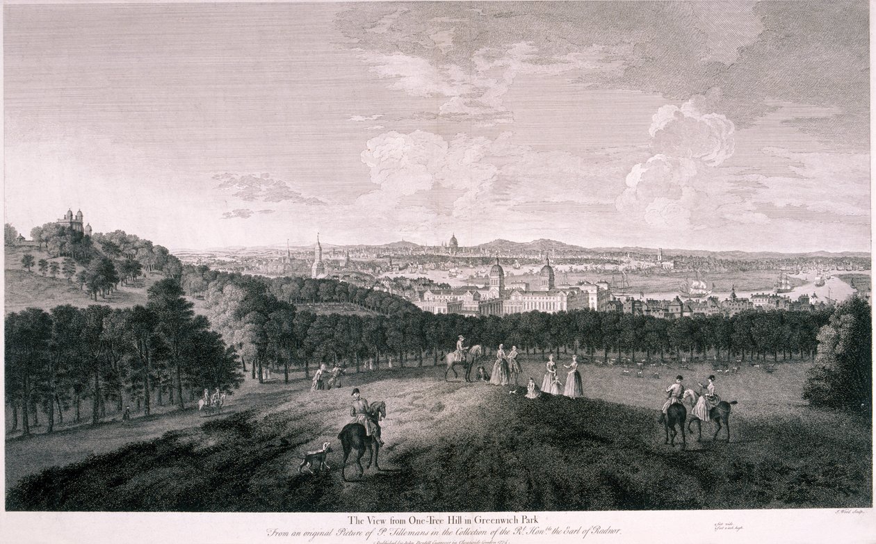 Widok z Greenwich Park, Londyn, c1774 autorstwa I Wood
