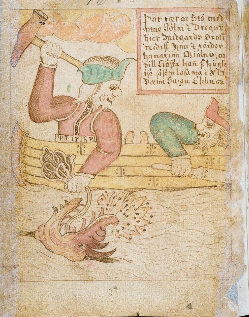 Thor łapie węża Midgardu, z „Melsted