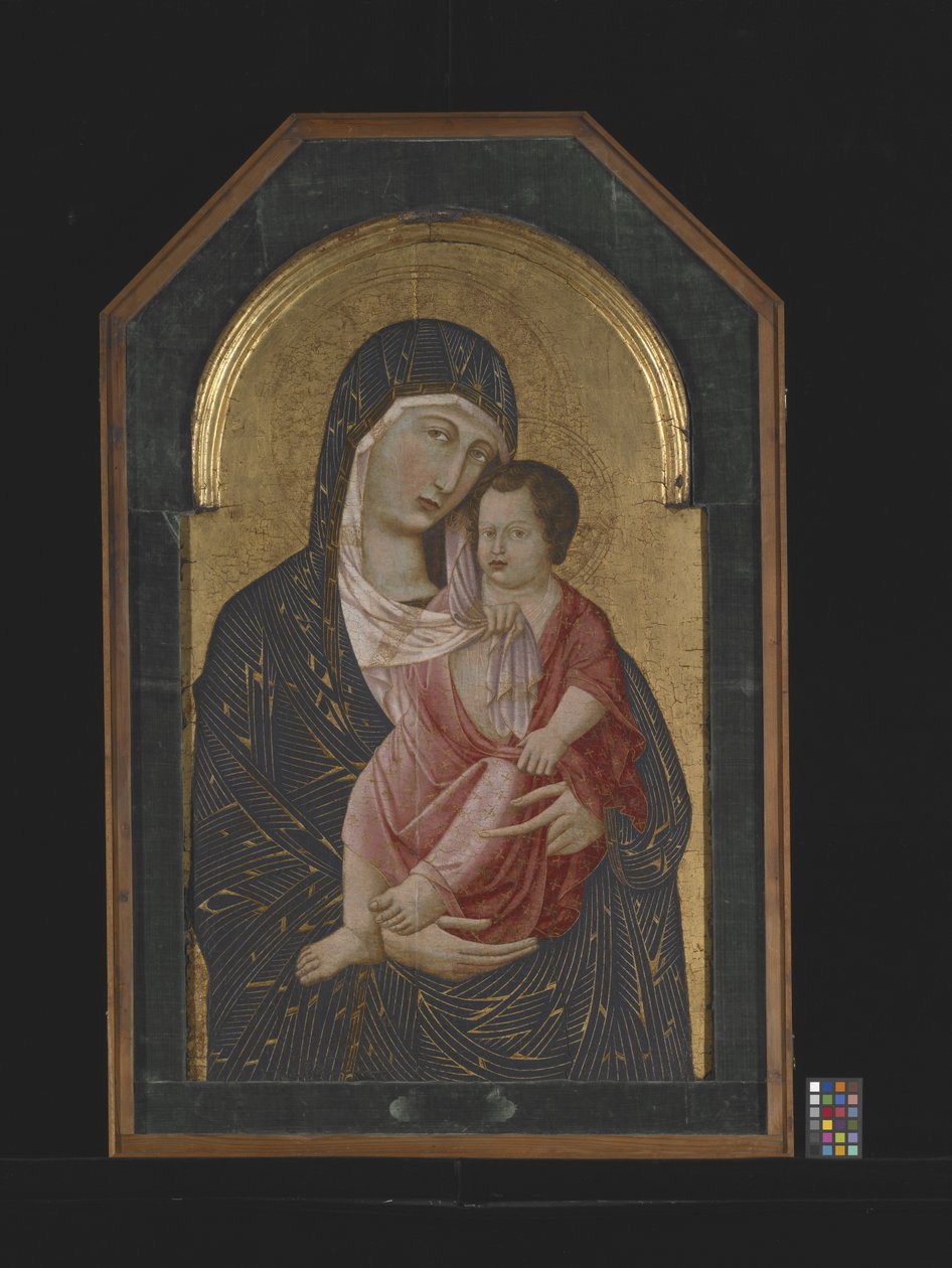 Madonna z Dzieciątkiem (tempera i złoto na drewnie) autorstwa Icilio Federico (attr. to) Joni