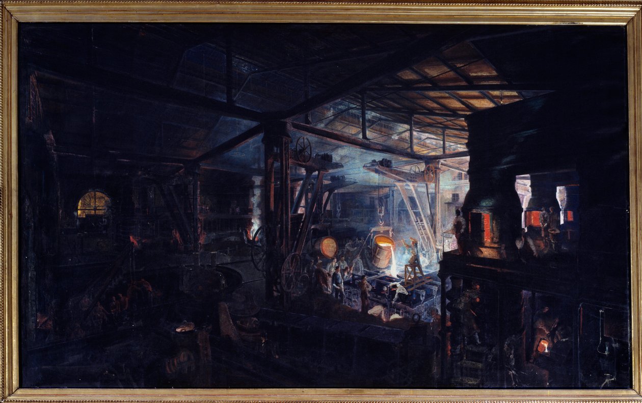 Żeliwo z tyglem. Obraz Francois Bonhomme (1809 - 1881) autorstwa Ignace Francois Bonhomme