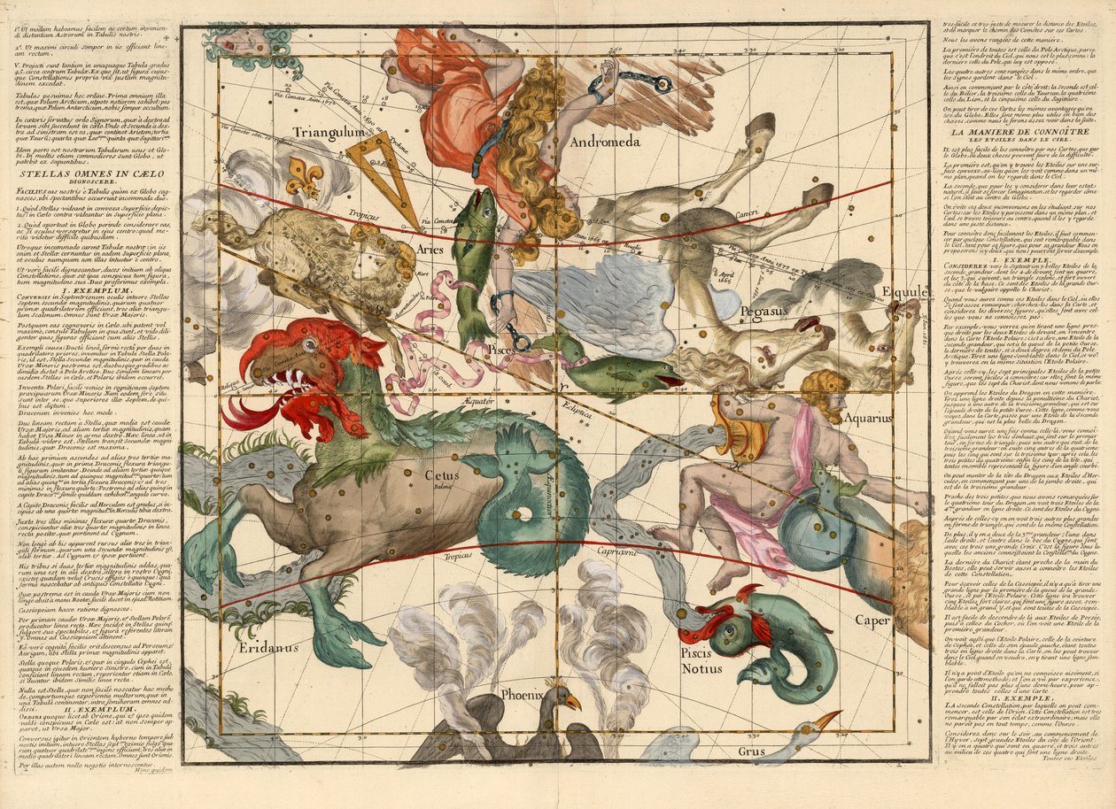 Równonoc wiosenna 1674 (grawerowanie ręcznie kolorowane) autorstwa Ignace Gaston Pardies