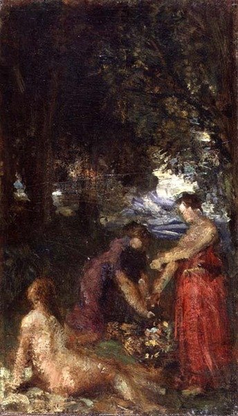 Kąpiących się (olej na płótnie) autorstwa Ignace Henri Jean Fantin Latour