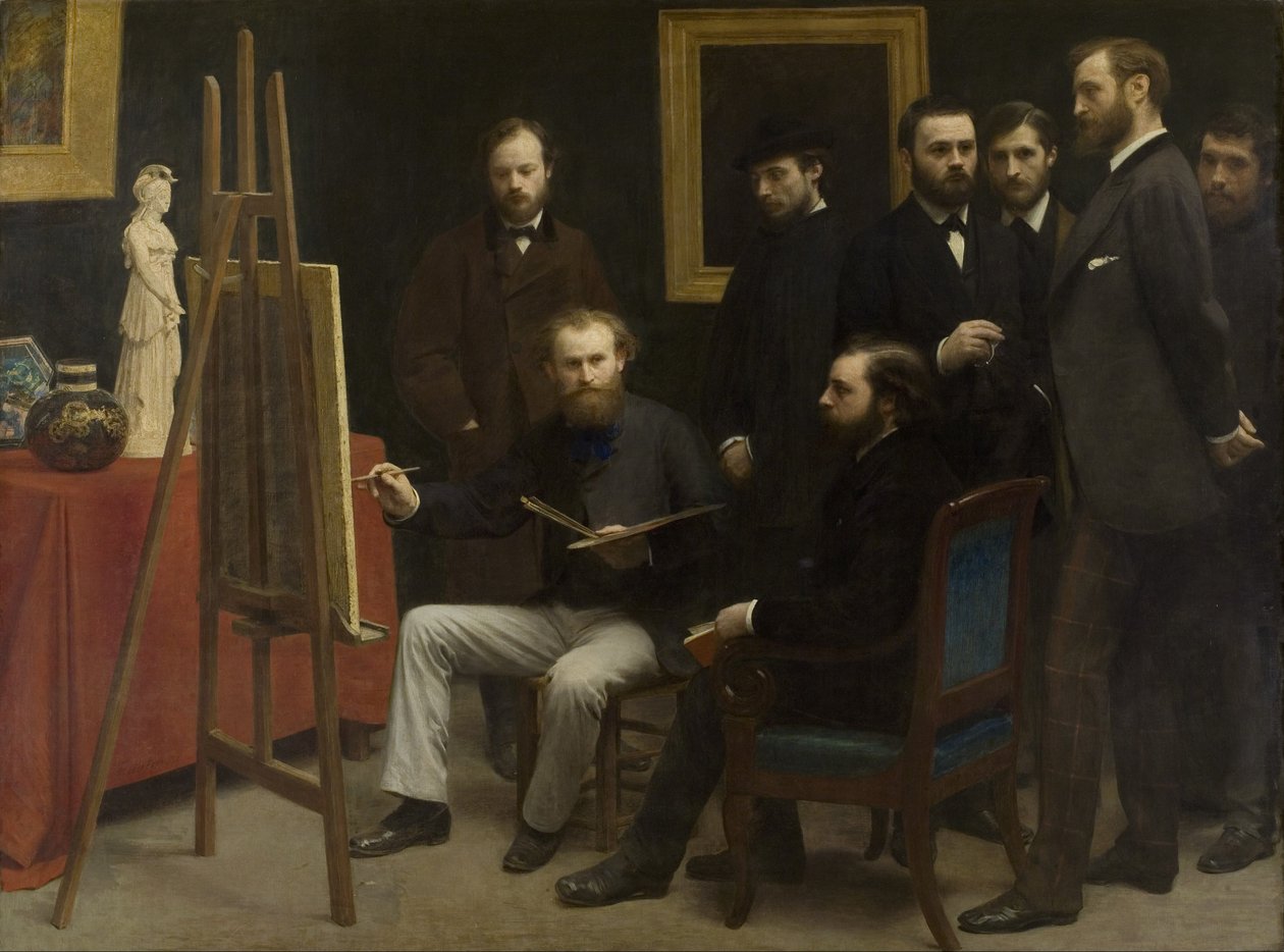 Studio w Les Batignolles, 1870 autorstwa Ignace Henri Jean Fantin Latour