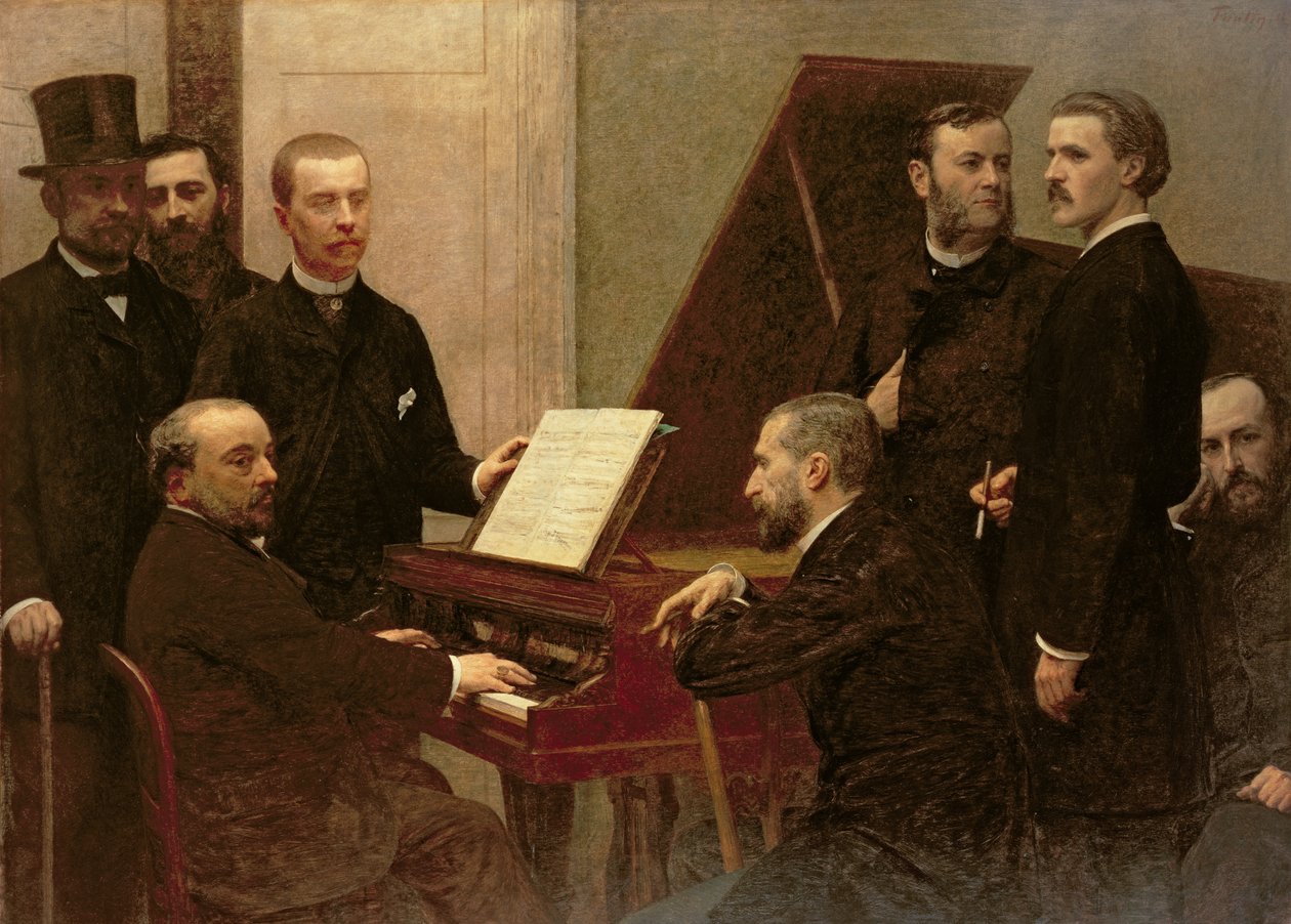 Wokół fortepianu, 1885 autorstwa Ignace Henri Jean Fantin Latour