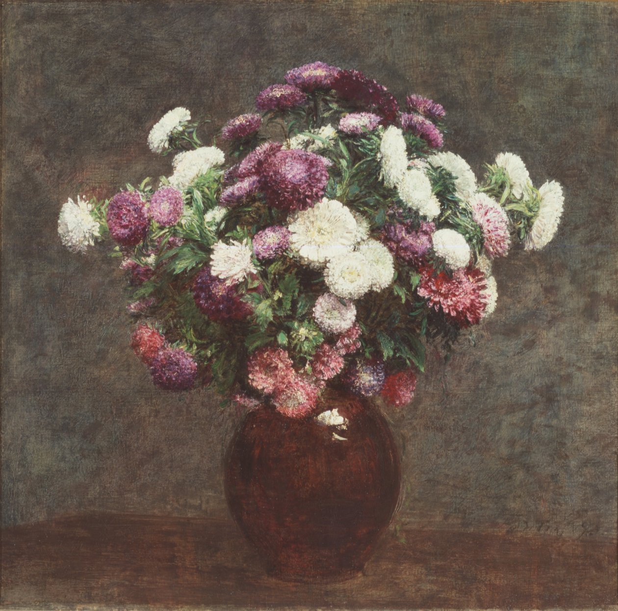 Astry w wazonie autorstwa Ignace Henri Jean Fantin Latour