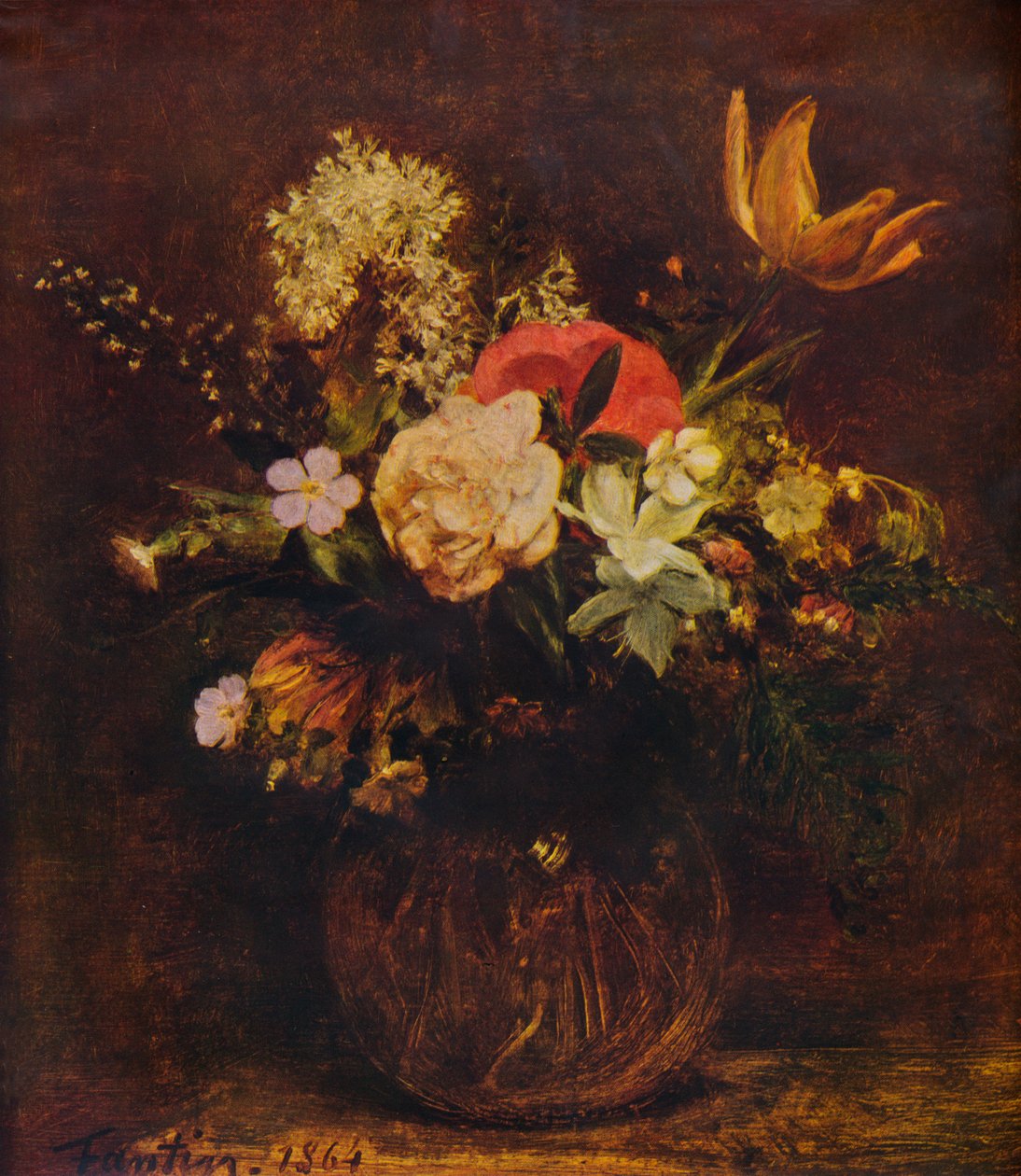 Miska Kwiatów, 1864, 1935. autorstwa Ignace Henri Jean Fantin Latour