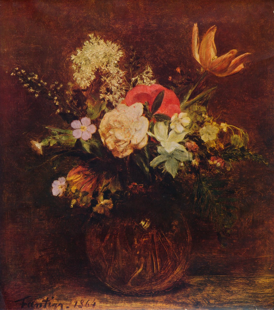 Miska Kwiatów, 1864, 1935. autorstwa Ignace Henri Jean Fantin Latour