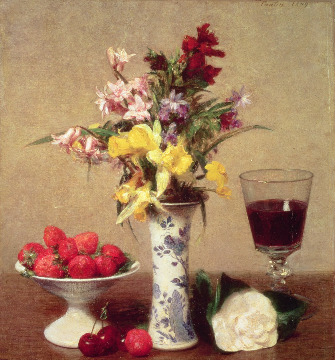 Bukiet zaręczynowy autorstwa Ignace Henri Jean Fantin Latour