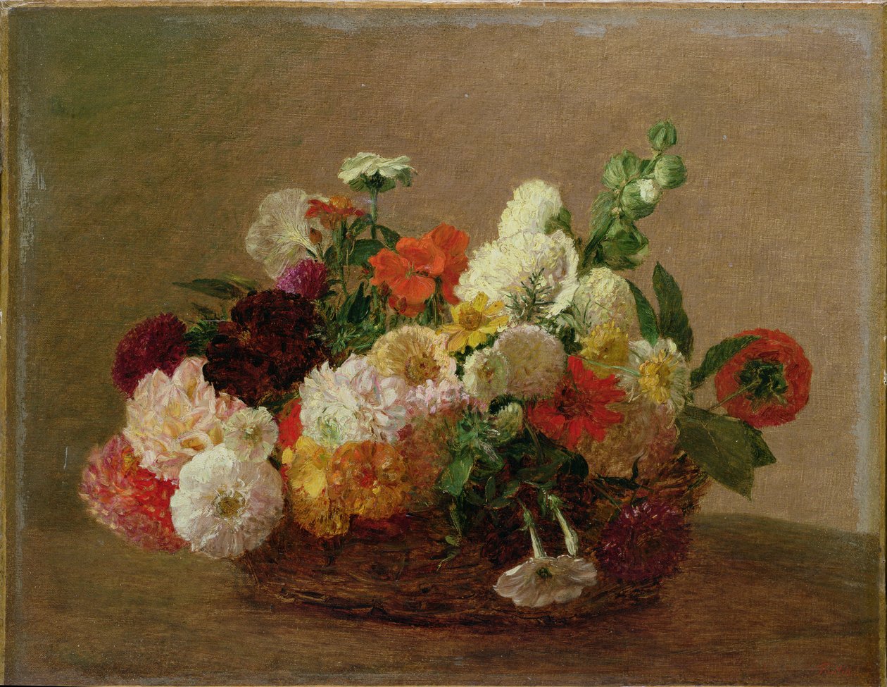 Martwa natura kwiatowa autorstwa Ignace Henri Jean Fantin Latour