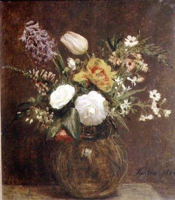 Kwiaty autorstwa Ignace Henri Jean Fantin Latour