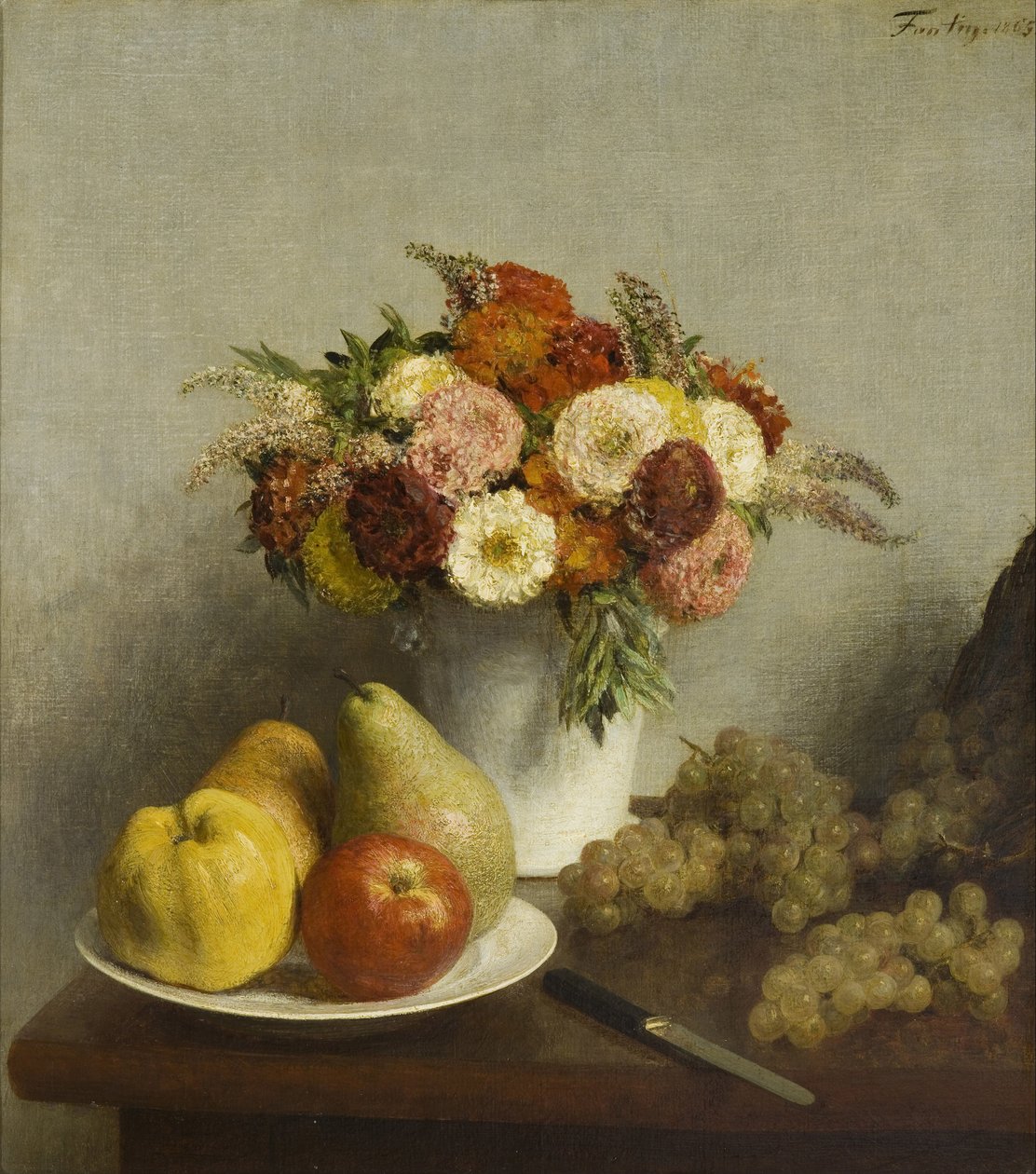 Kwiaty i owoce, 1865 autorstwa Ignace Henri Jean Fantin Latour