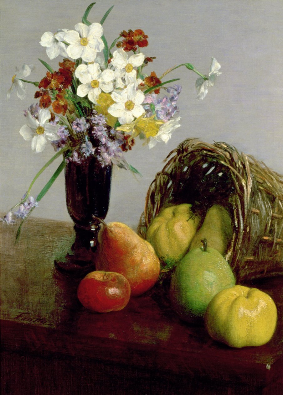 Owoce i Kwiaty, 1866 autorstwa Ignace Henri Jean Fantin Latour