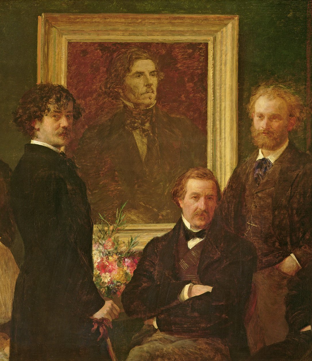 Hołd dla Delacroix, 1864 olej na płótnie, detal z 74954 autorstwa Ignace Henri Jean Fantin Latour