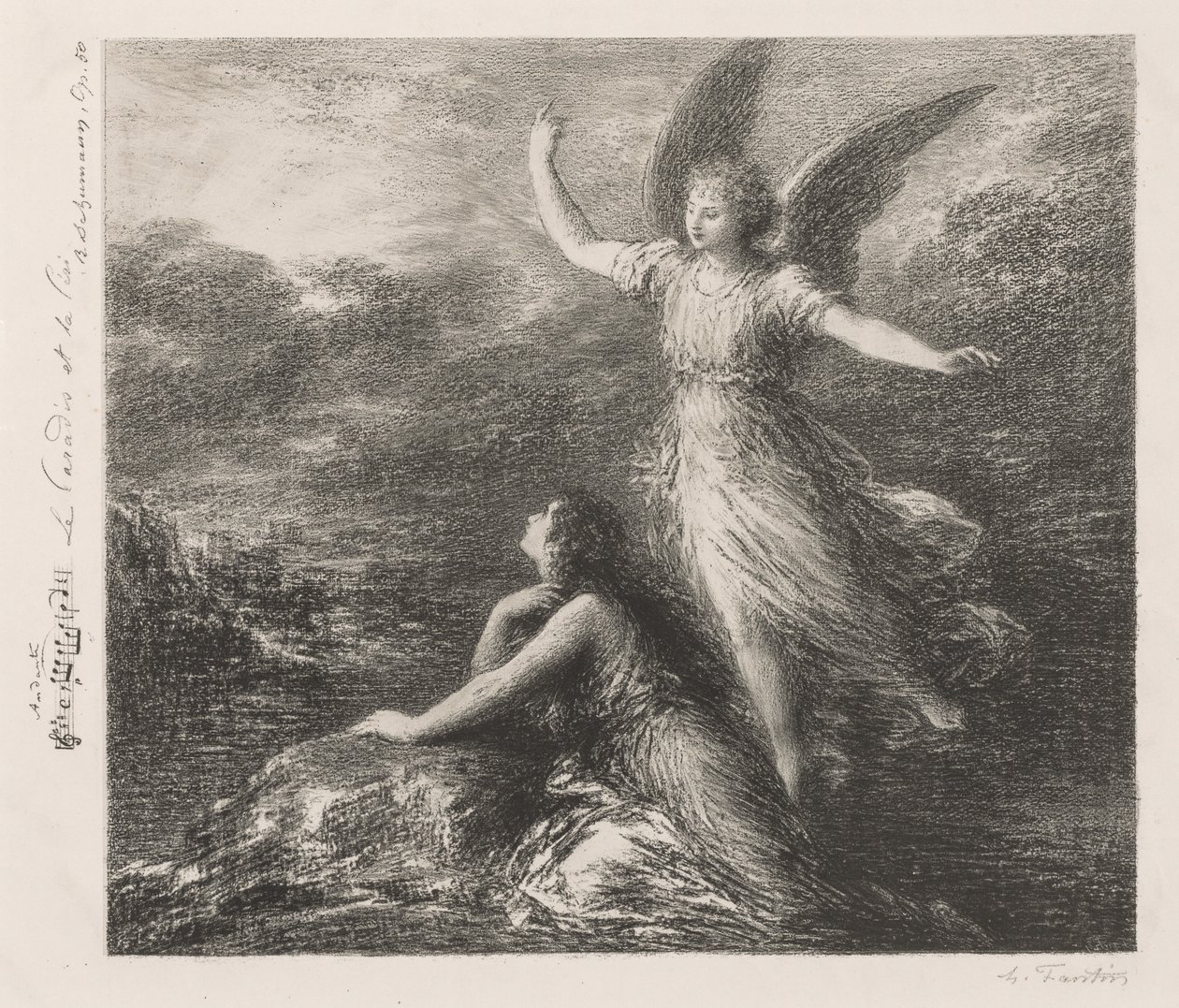 Raj i Peri. autorstwa Ignace Henri Jean Fantin Latour