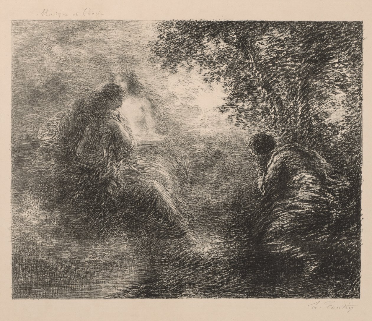 Muzyka i poezja, 1883. autorstwa Ignace Henri Jean Fantin Latour