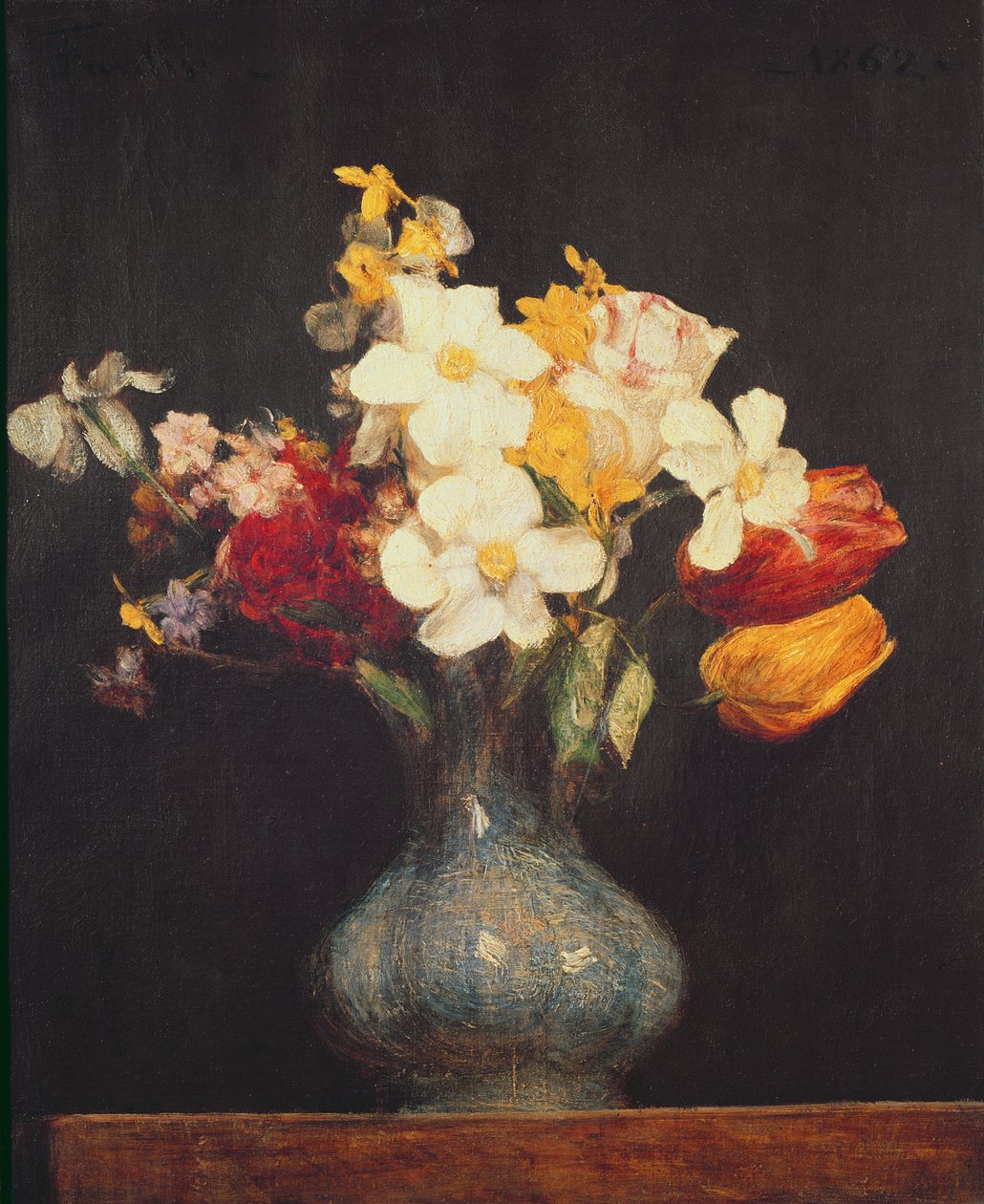 Narcyzy i tulipany, 1862 autorstwa Ignace Henri Jean Fantin Latour