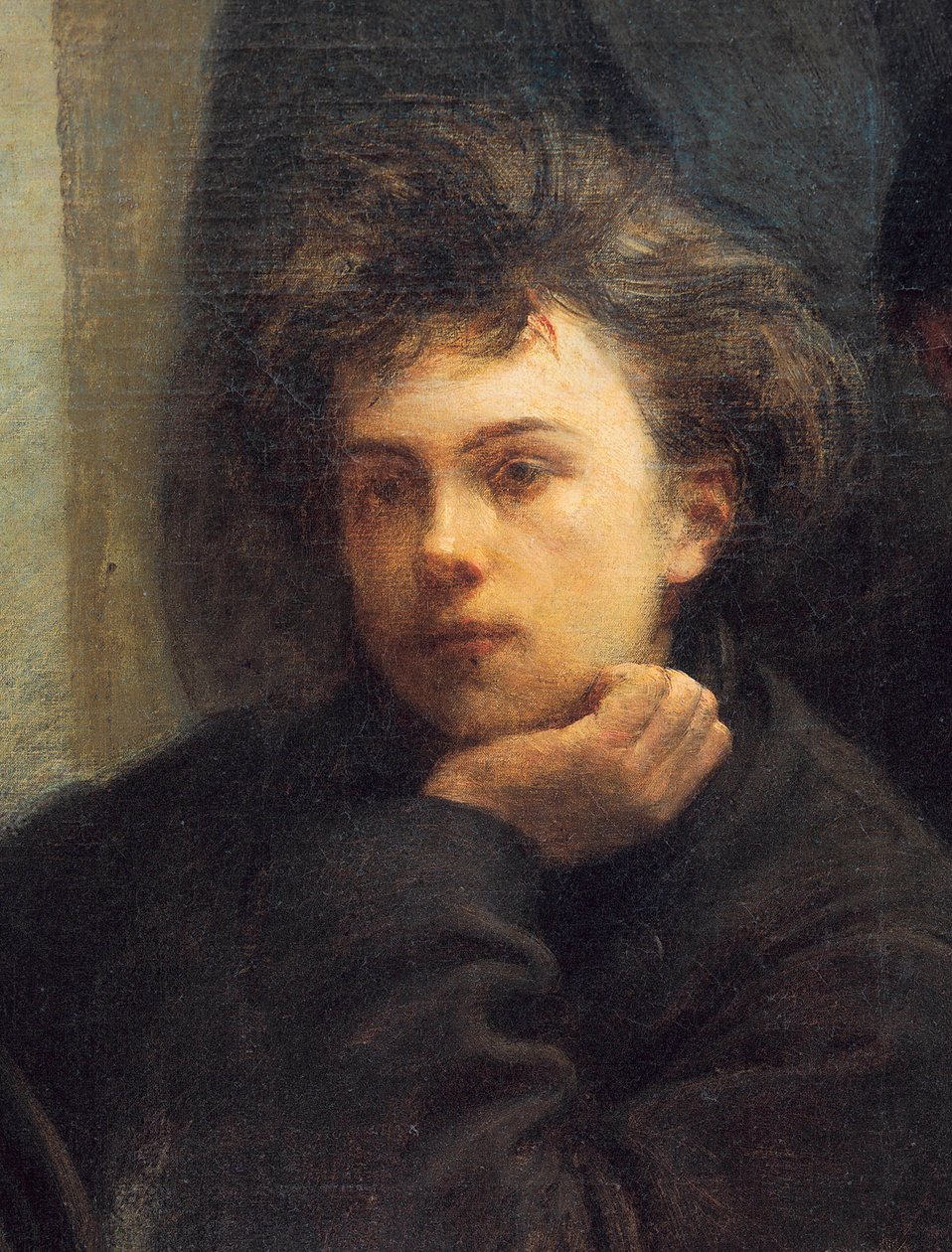Portret Arthura Rimbauda, fragment obrazu Stół narożny autorstwa Ignace Henri Jean Fantin Latour