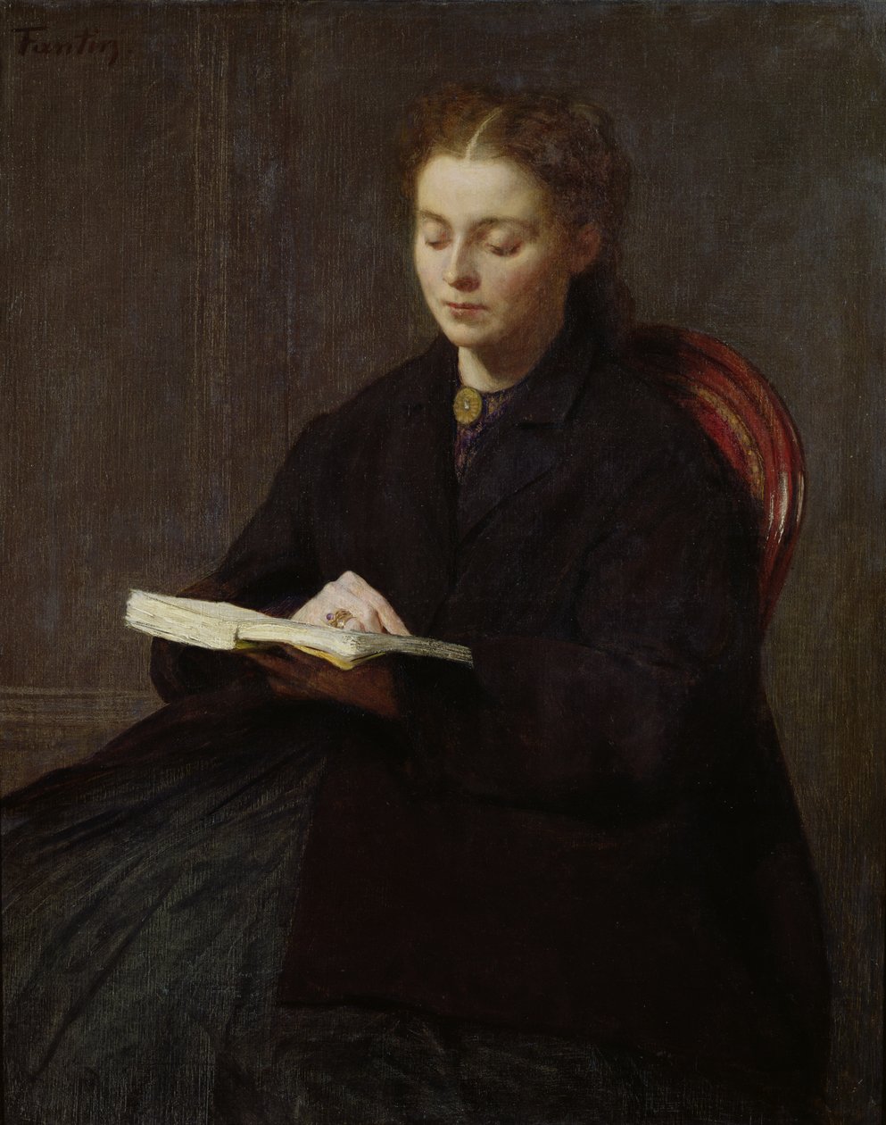 Czytanie, 1863 autorstwa Ignace Henri Jean Fantin Latour
