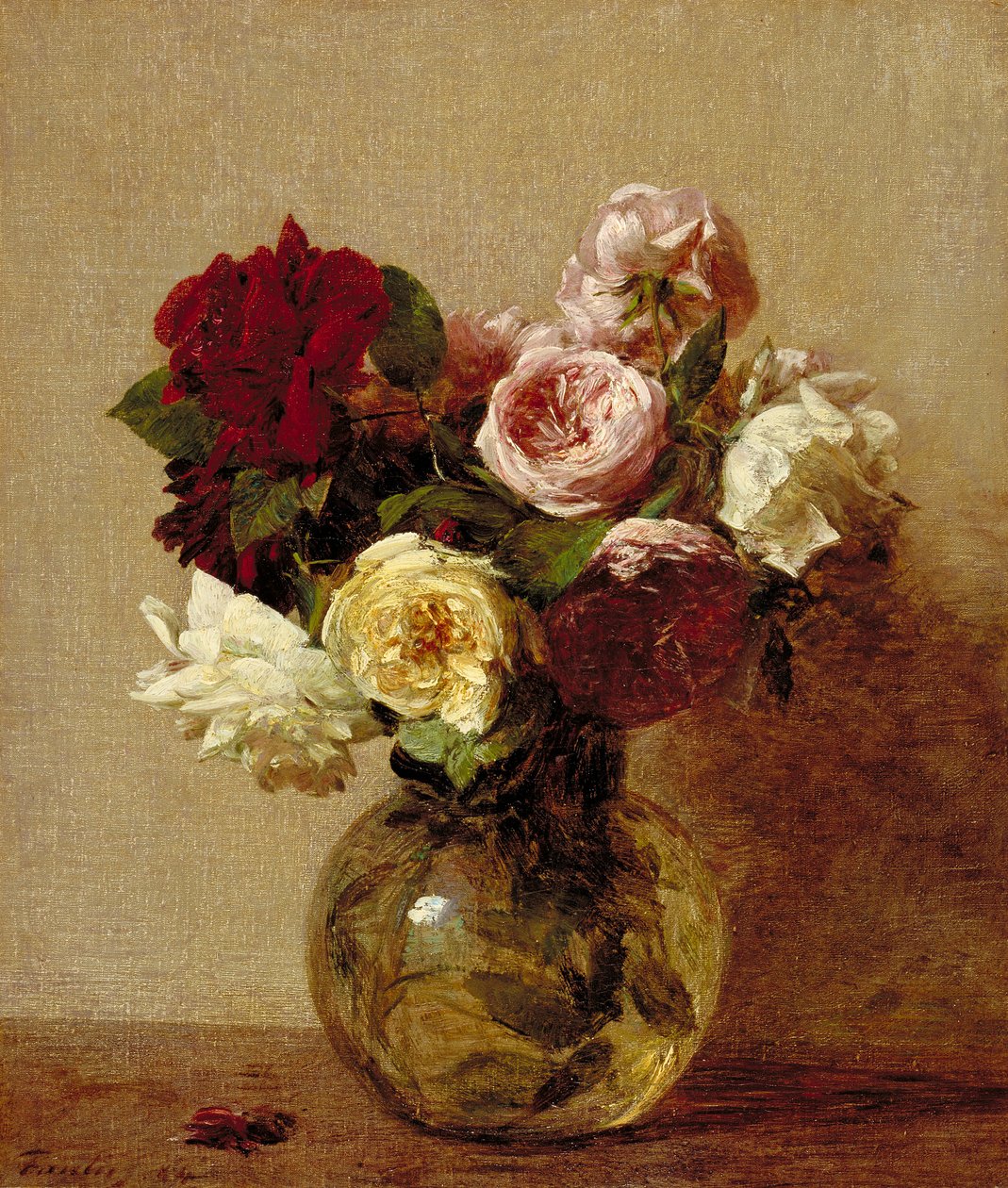 Róże, 1884 autorstwa Ignace Henri Jean Fantin Latour