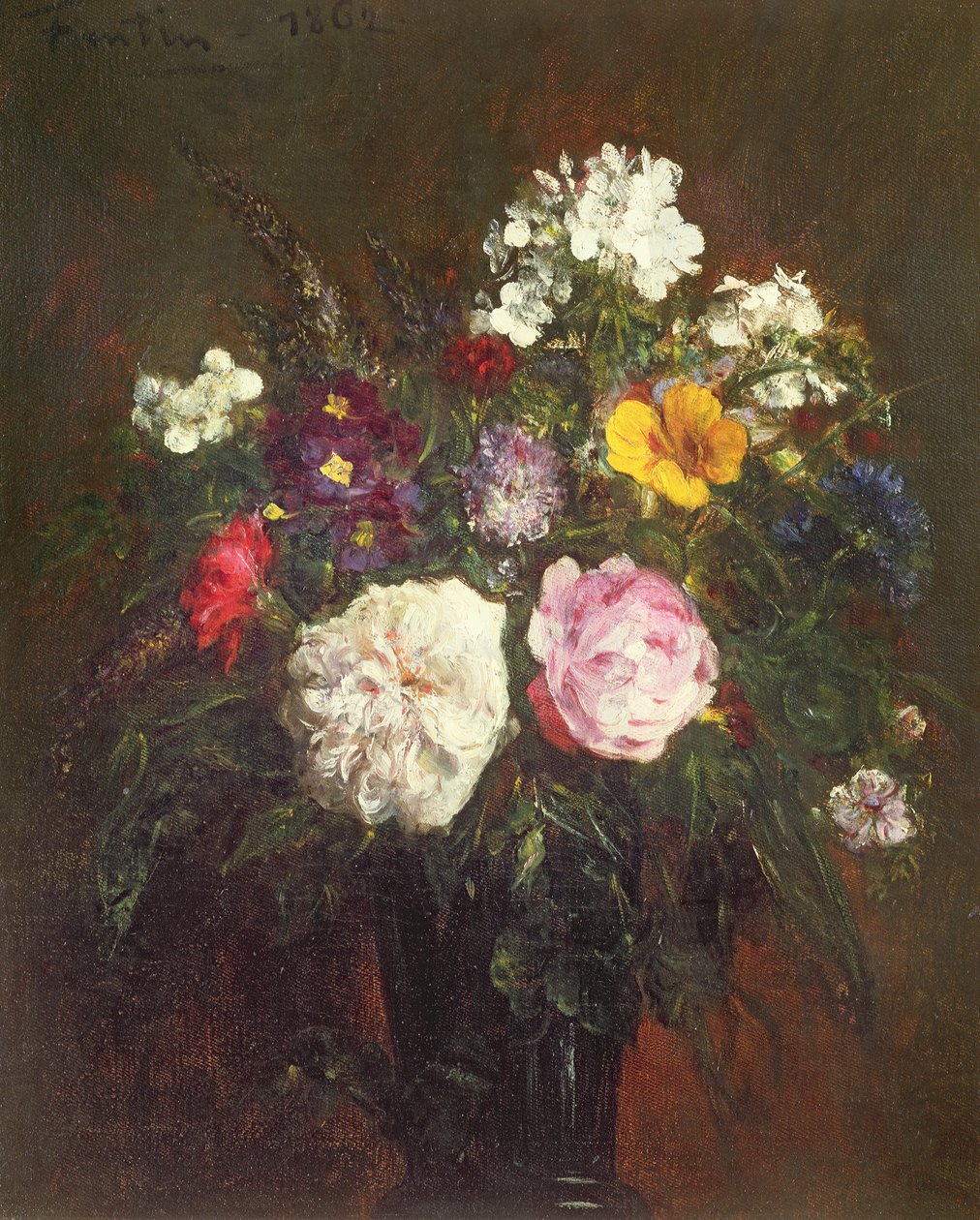 Róże i Floks, 1862 autorstwa Ignace Henri Jean Fantin Latour