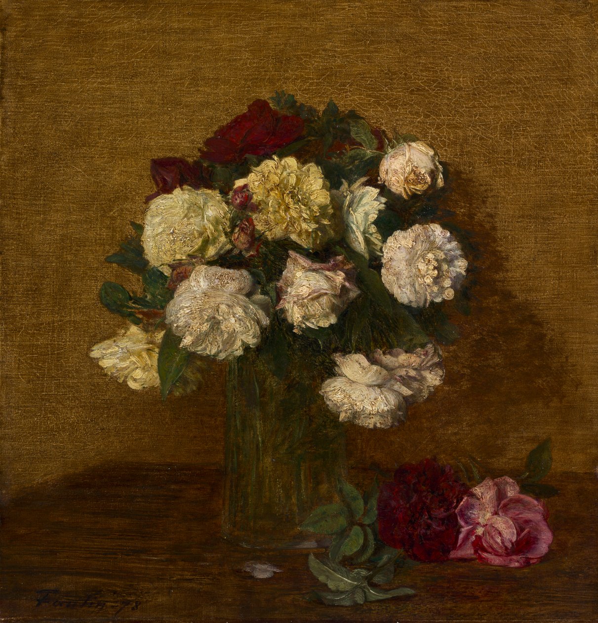Róże w wazonie, 1878. autorstwa Ignace Henri Jean Fantin-Latour