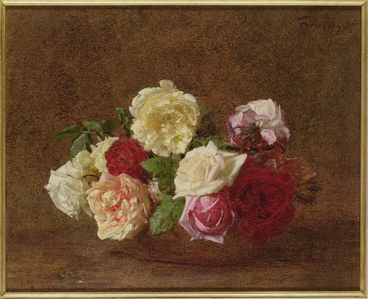 Róże w misie, 1884 autorstwa Ignace Henri Jean Fantin Latour