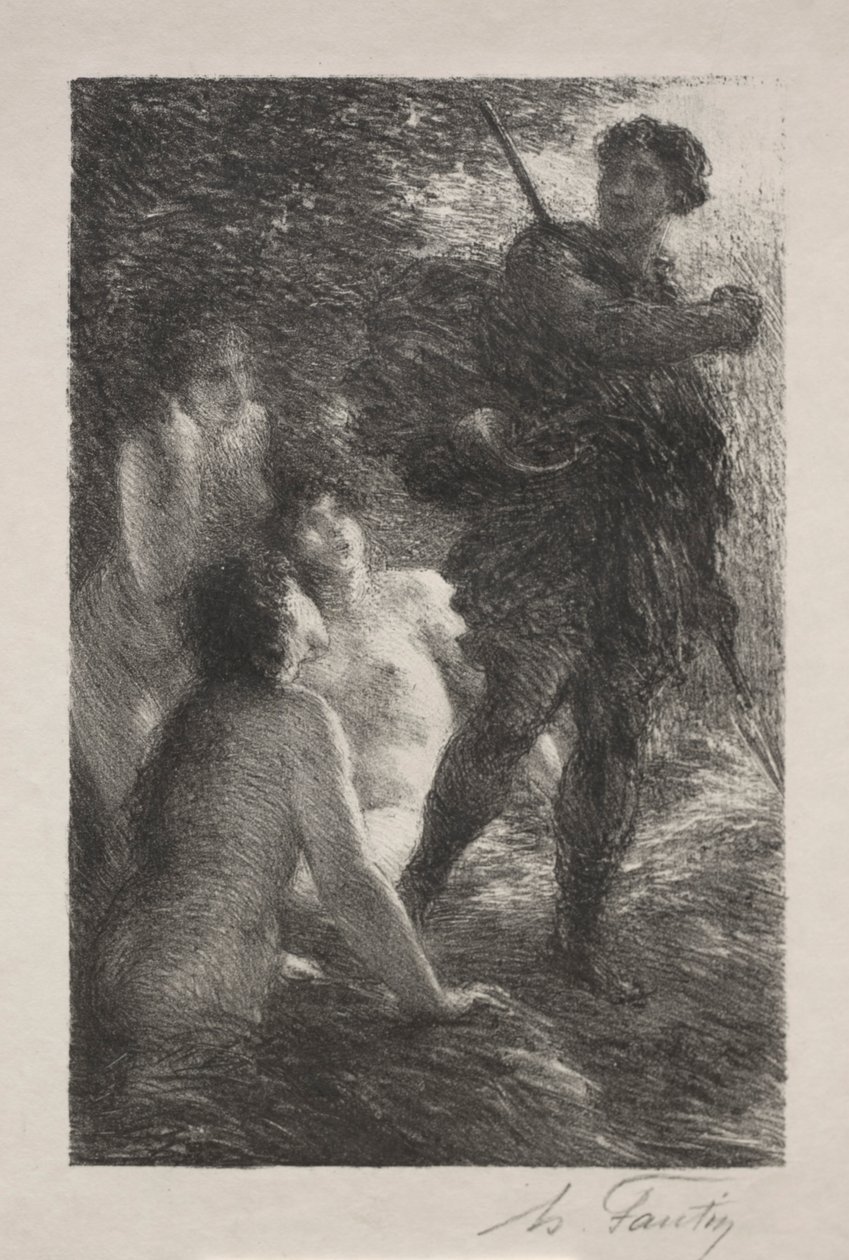 Zygfryd i Córki Renu. autorstwa Ignace Henri Jean Fantin Latour