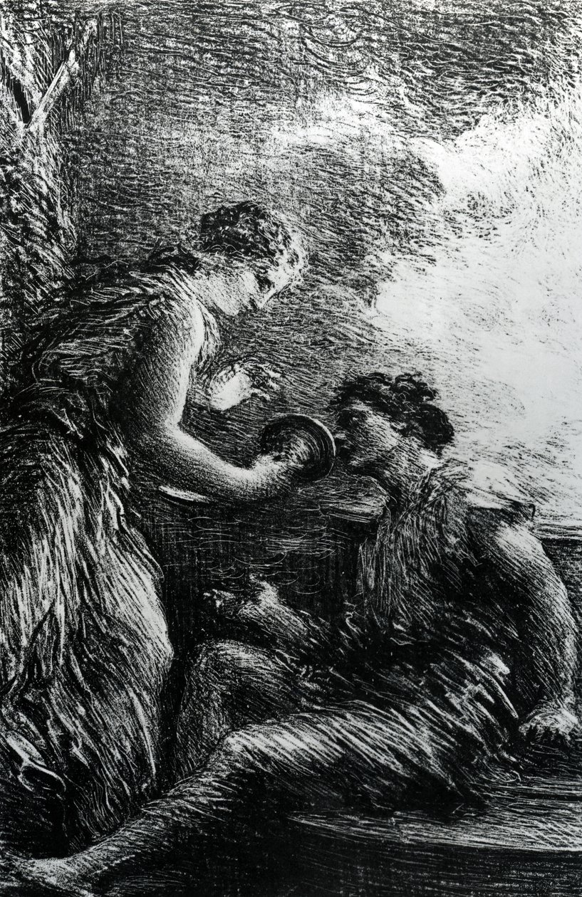Sieglinde i Siegmund, scena z opery Wagnera „Walkiria”, 1887 autorstwa Ignace Henri Jean Fantin Latour
