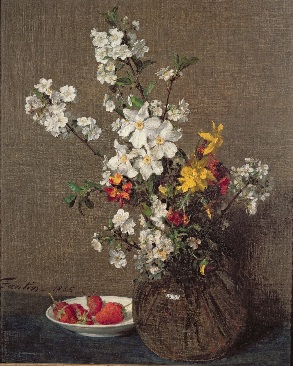 Bukiet wiosenny, 1865 autorstwa Ignace Henri Jean Fantin Latour