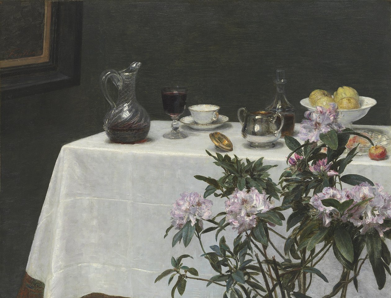 Martwa natura: róg stołu, 1873 autorstwa Ignace Henri Jean Fantin Latour