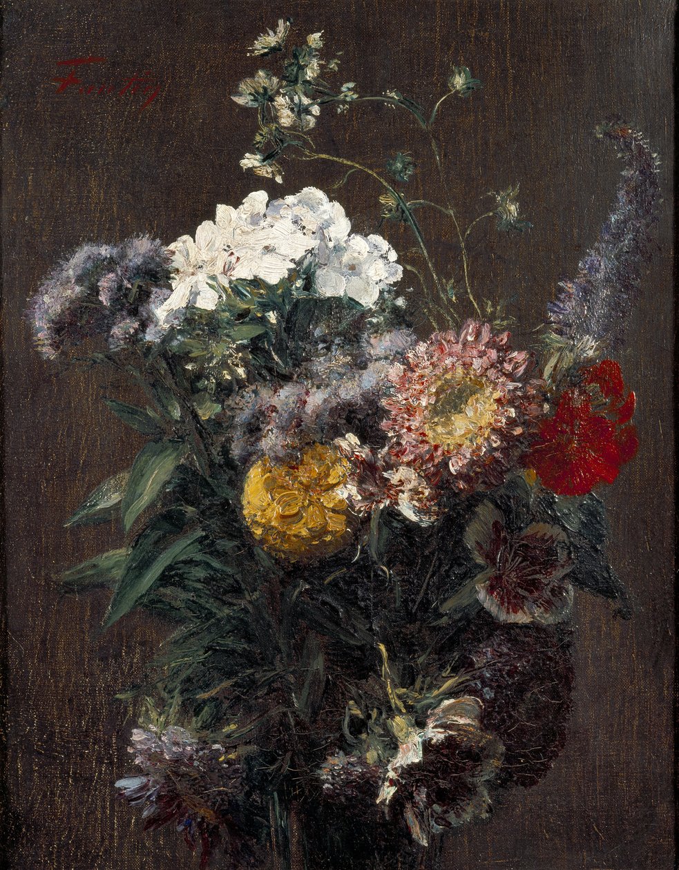Martwa natura: mieszane kwiaty autorstwa Ignace Henri Jean Fantin Latour
