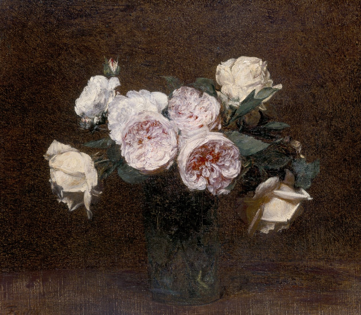 Martwa natura: różowe, białe i żółte róże, 1894 autorstwa Ignace Henri Jean Fantin Latour