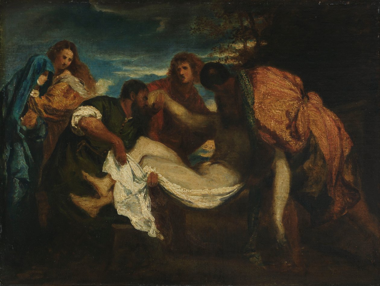 Złożenie do grobu (olej na płótnie na tartaku) autorstwa Ignace Henri Jean Fantin Latour
