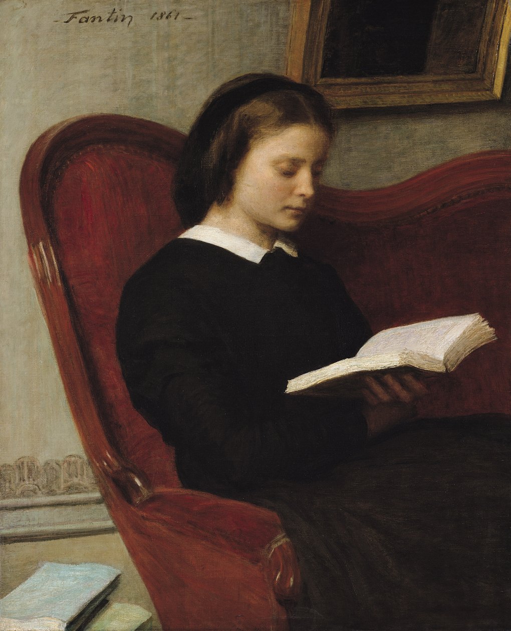Czytelnik, 1861 r. autorstwa Ignace Henri Jean Fantin Latour