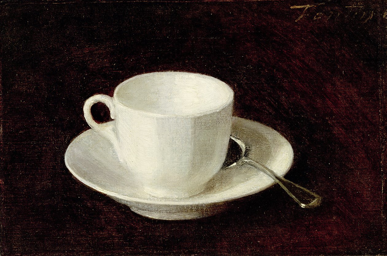 Biała filiżanka i spodek, 1864 autorstwa Ignace Henri Jean Fantin Latour