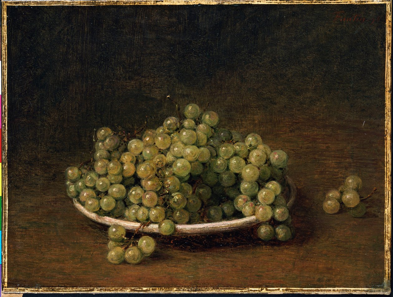 Białe winogrona na talerzu autorstwa Ignace Henri Jean Fantin Latour