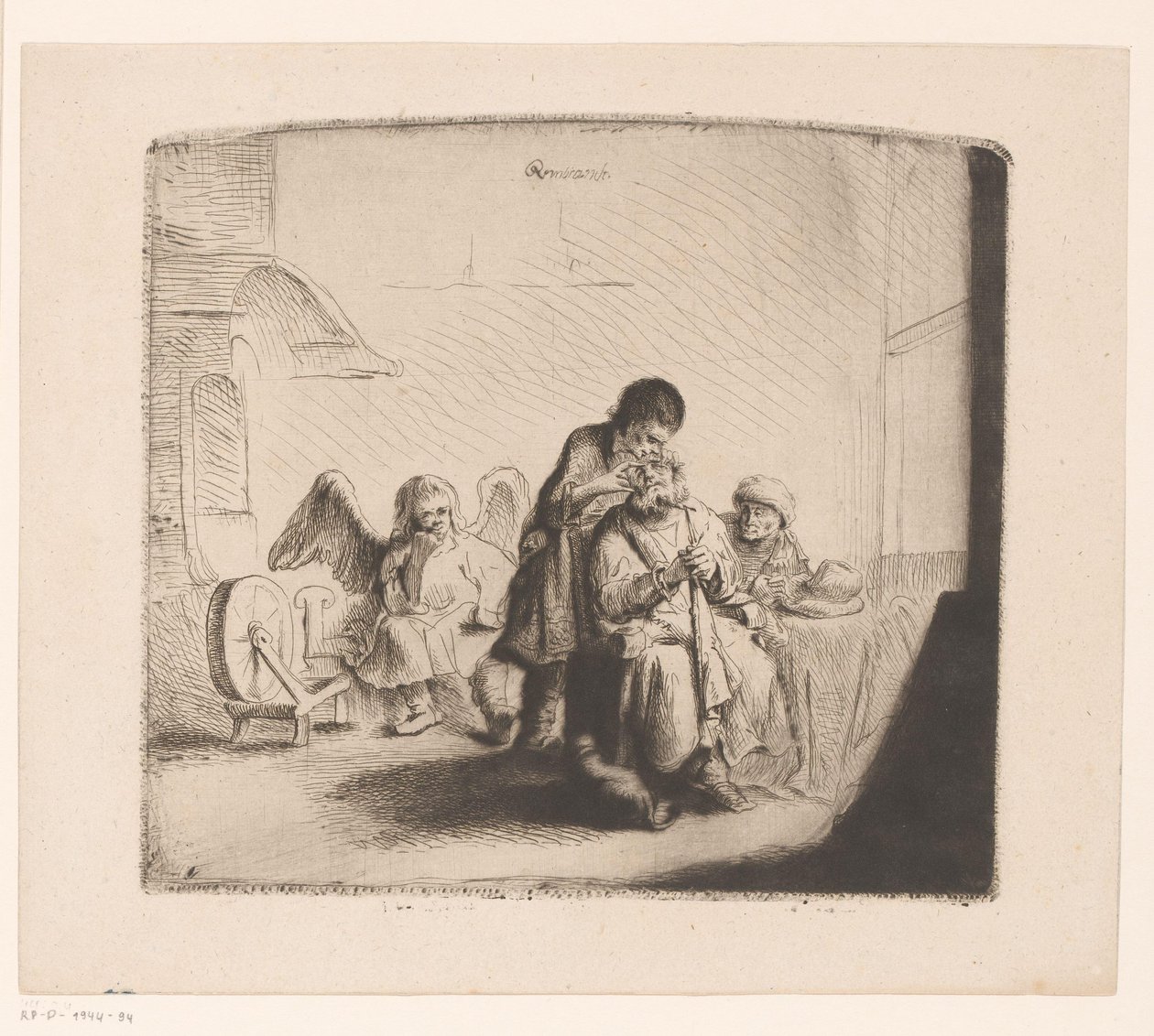 Uzdrowienie oczu Tobita autorstwa Ignace Joseph de Claussin (attributed to)