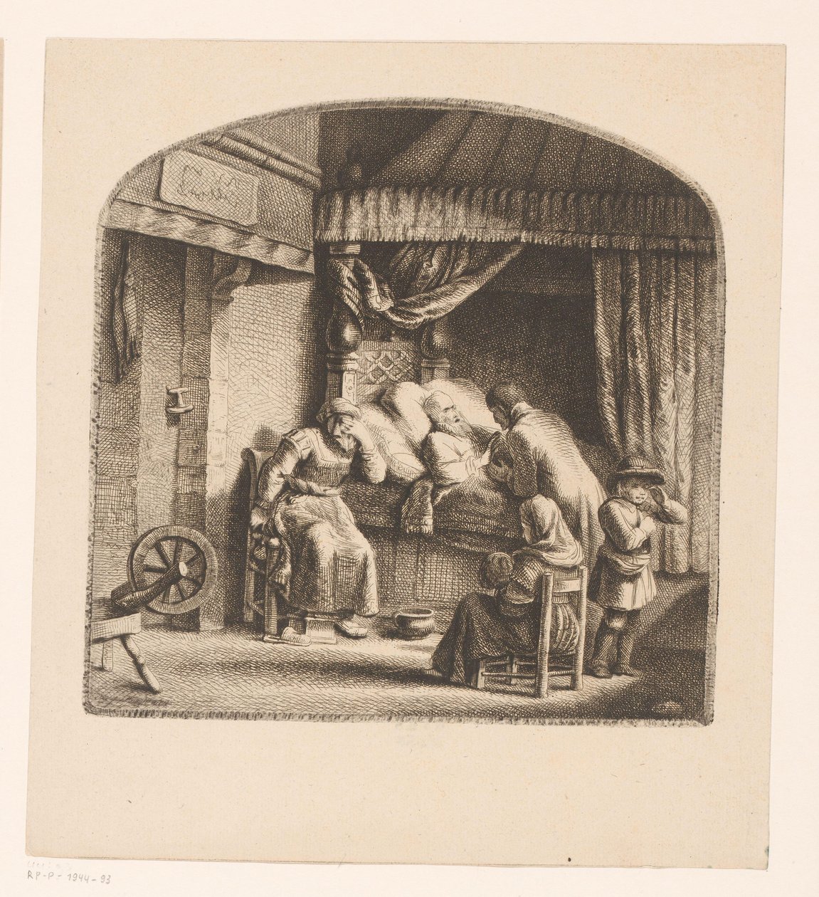 Stary człowiek na łożu śmierci autorstwa Ignace Joseph de Claussin (attributed to)