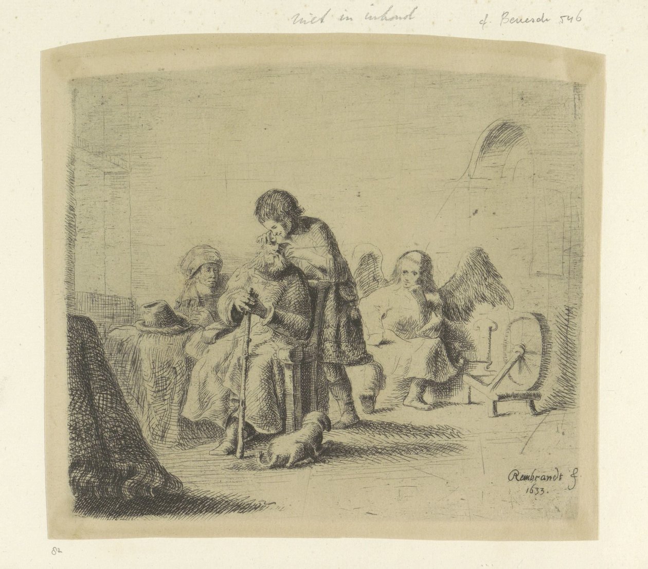 Genezing van de blinde Tobiasz Kolekcja osiemdziesięciu pięciu oryginalnych grafik (tytuł serii) autorstwa Ignace Joseph de Claussin