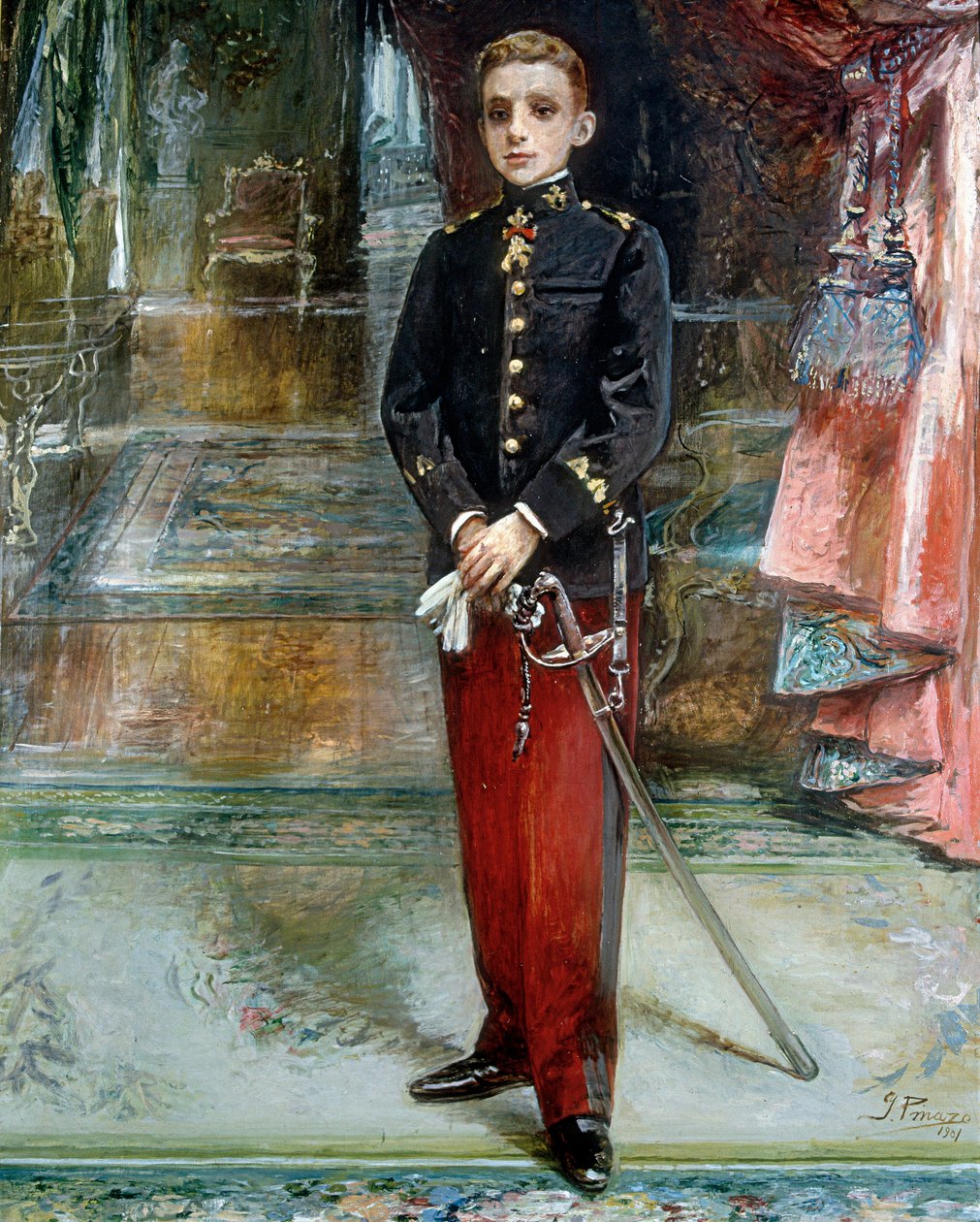 Portret króla Hiszpanii Alfonsa XIII autorstwa Ignacio Pinazo Camarlech