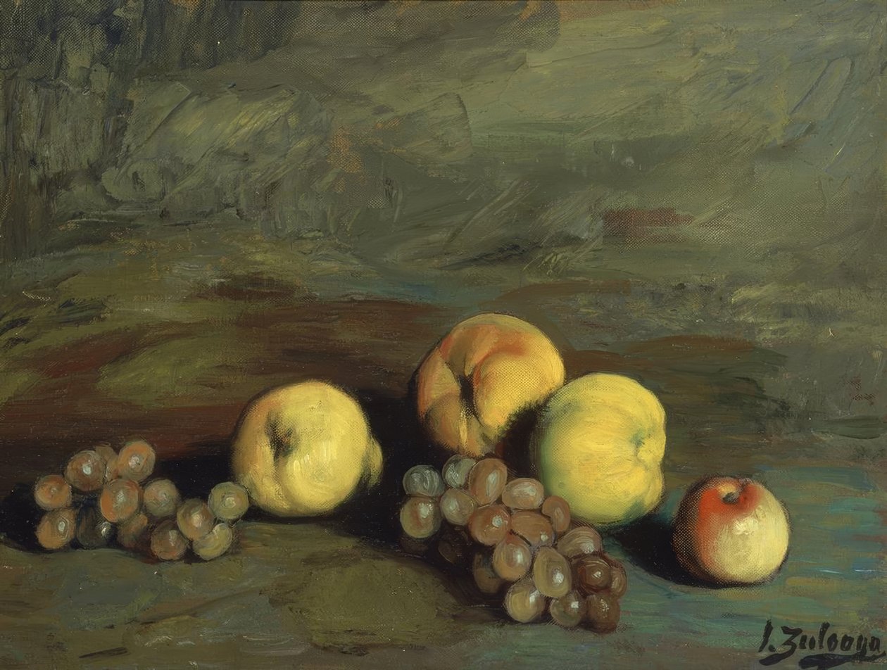 Martwa natura (brzoskwinia, jabłka, gruszki i winogrona) - XX WIEKU autorstwa Ignacio Zuloaga y Zabaleta