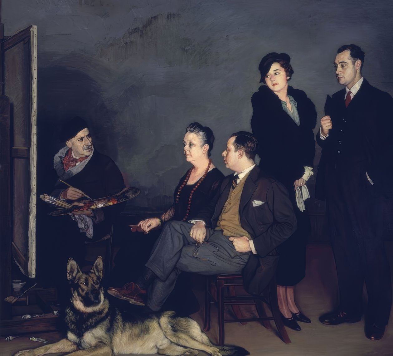MALARZ I JEGO RODZINA - 1937 - OLEO / CANVAS autorstwa Ignacio Zuloaga y Zabaleta