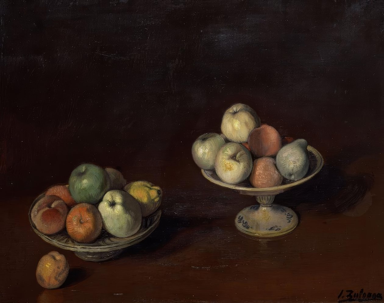 MISKA OWOCÓW I TALERZ JABŁEK - O / L - 69X88 CM autorstwa Ignacio Zuloaga y Zabaleta